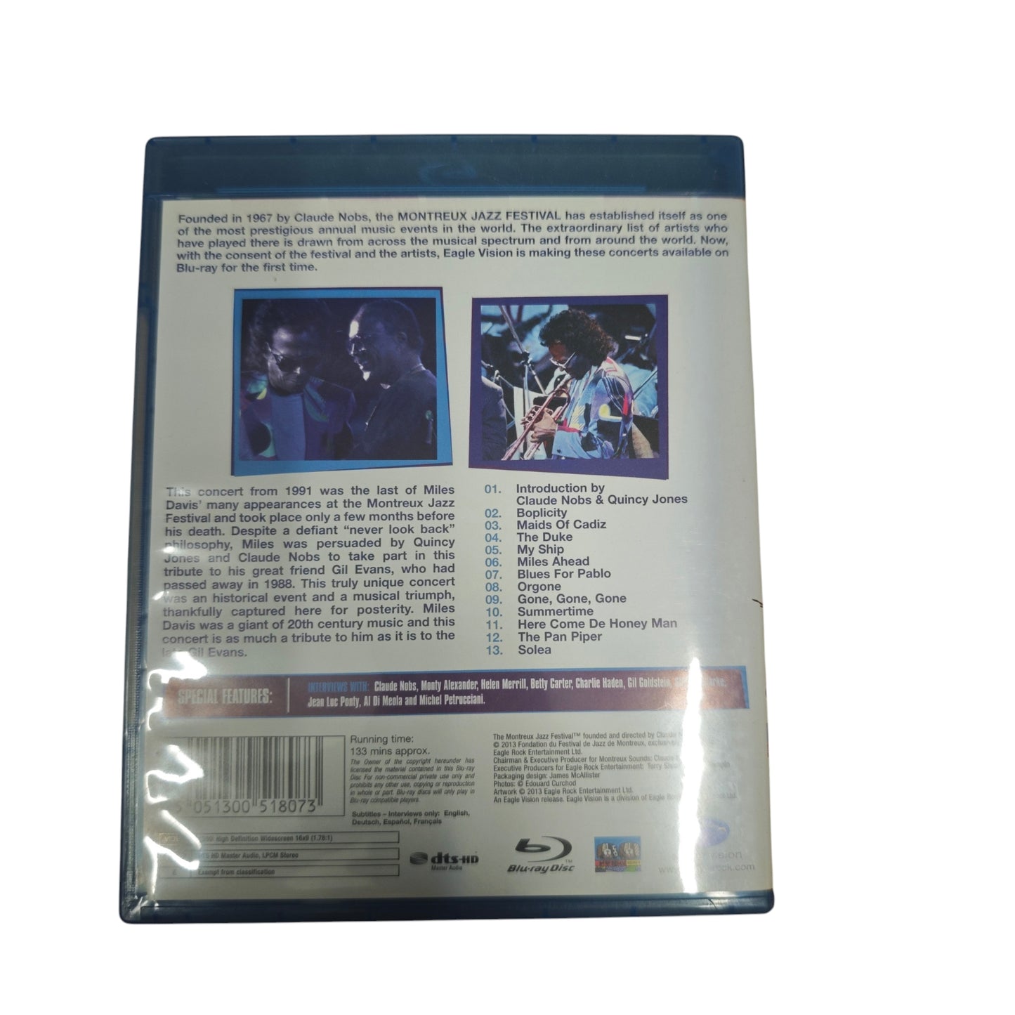 Blu-ray Miles Davis with Quincy Jones & The Gil Evans Orchestra – Live at Montreux 1991.