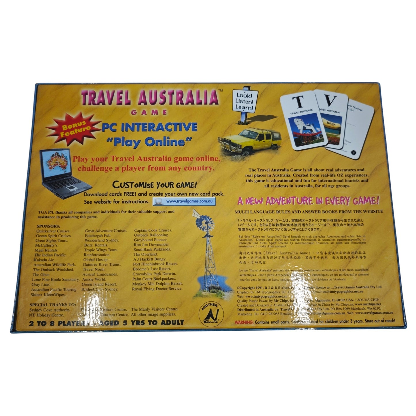 Gesellschaftsspiel Travel Australia Game von 1991 The Adventures are Real the Places are Real!