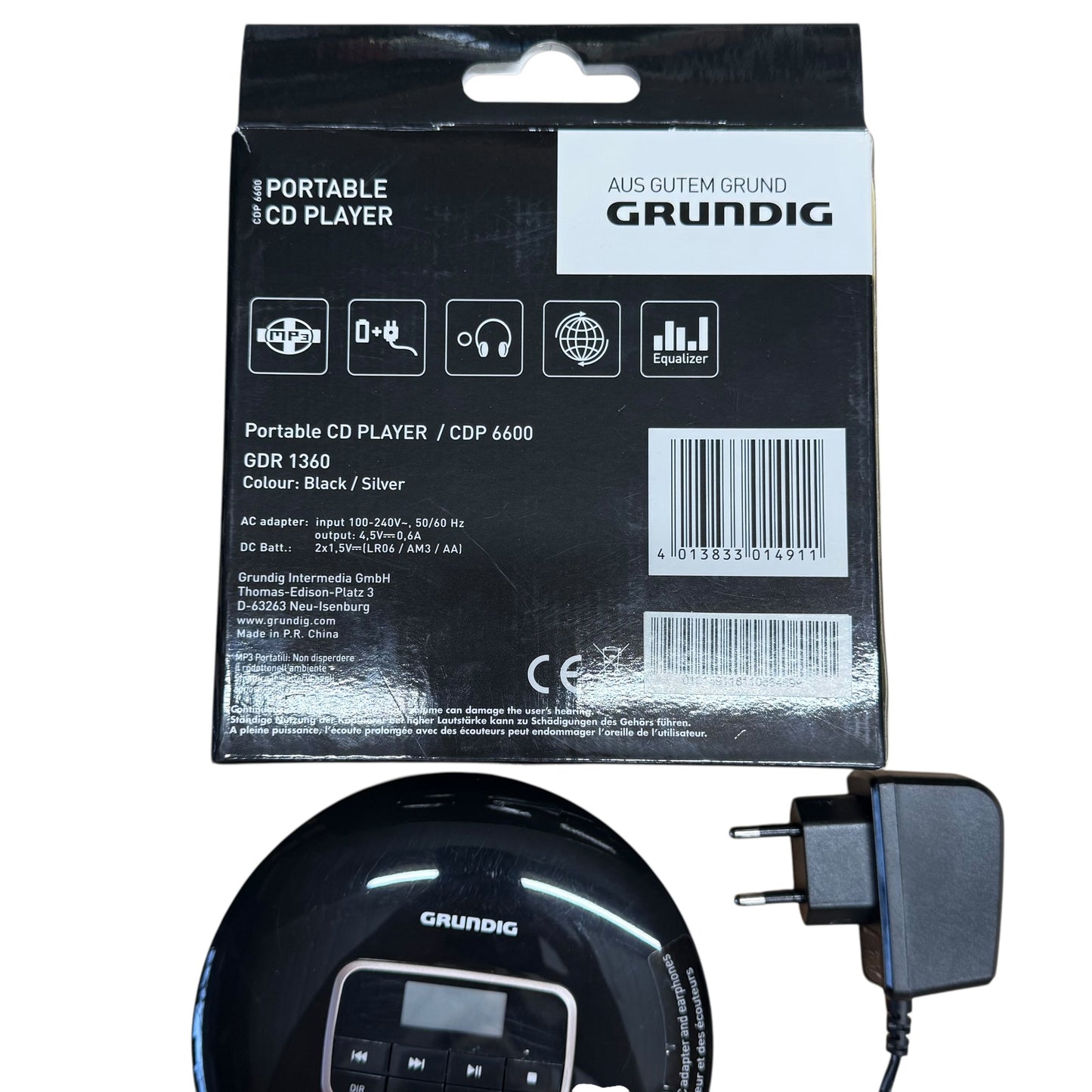 Grundig Portable CD player Schwarz funktioniert mit OVP