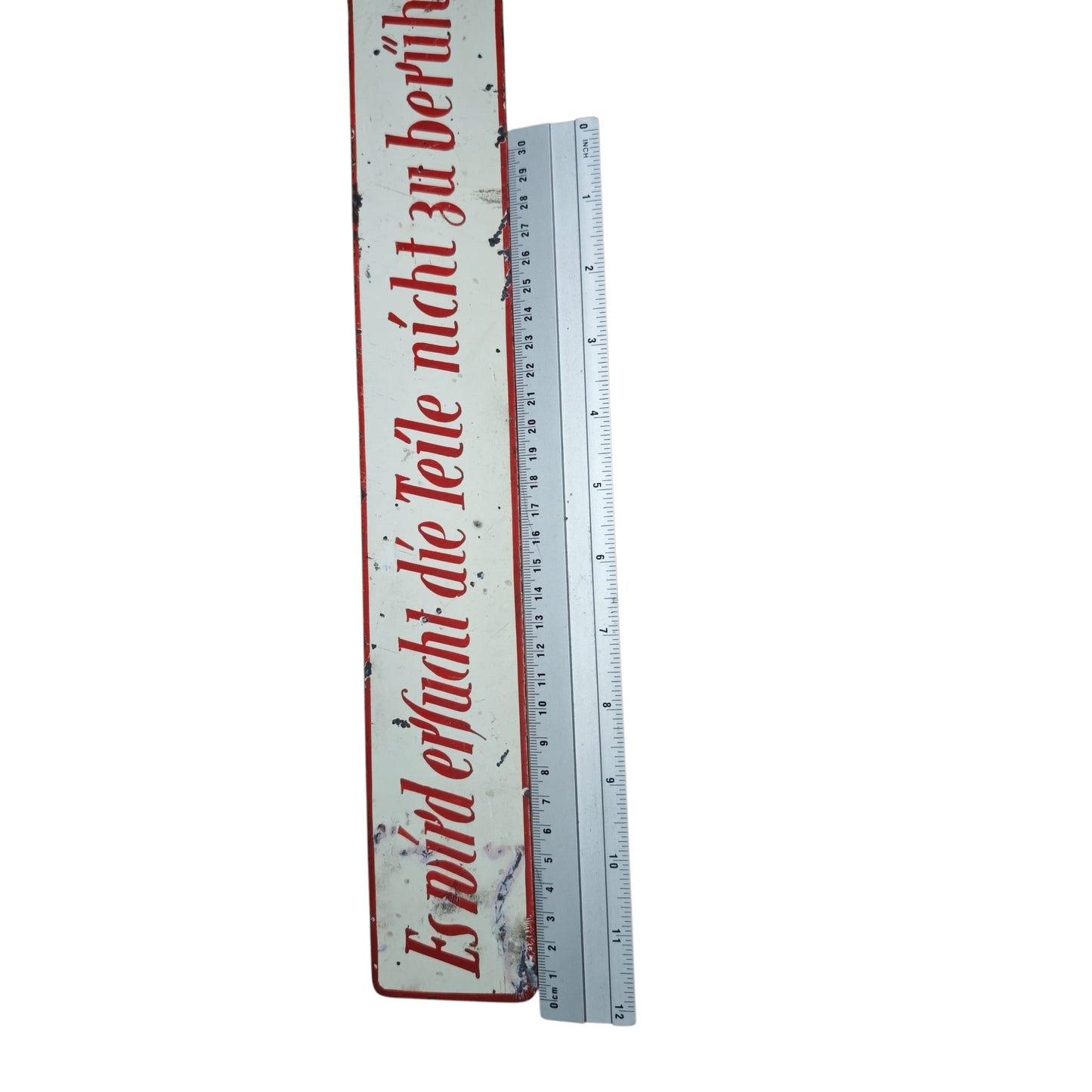 Altes Blechschild Hinweisschild Es wir ersucht