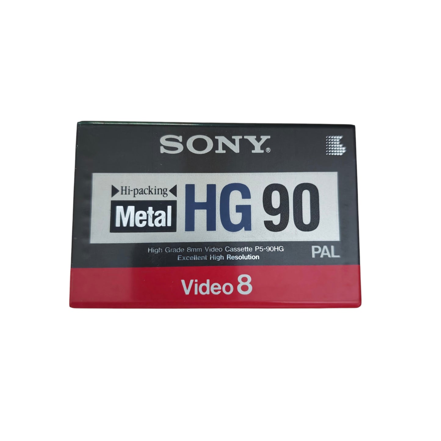 Sony P5-90HG Metal Video 8 Kassette mit 90 Minuten Aufnahmezeit im PAL-Format.