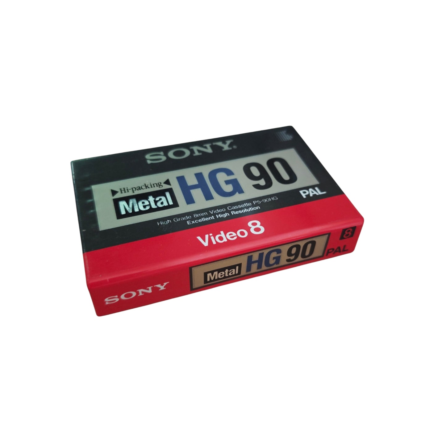 Sony P5-90HG Metal Video 8 Kassette mit 90 Minuten Aufnahmezeit im PAL-Format.
