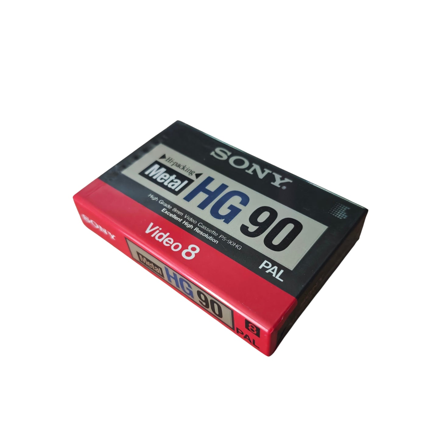 Sony P5-90HG Metal Video 8 Kassette mit 90 Minuten Aufnahmezeit im PAL-Format.