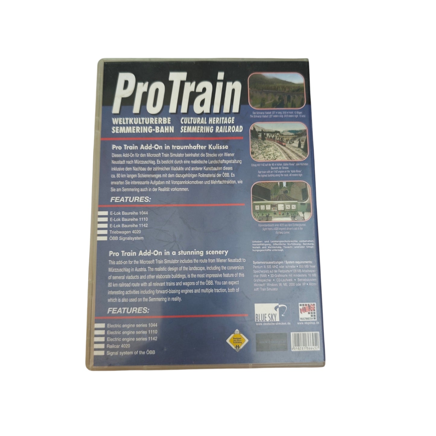 PC-Spiel ProTrain Weltkulturerbe Semmering-Bahn, ein Add-On für den Microsoft Train Simulator