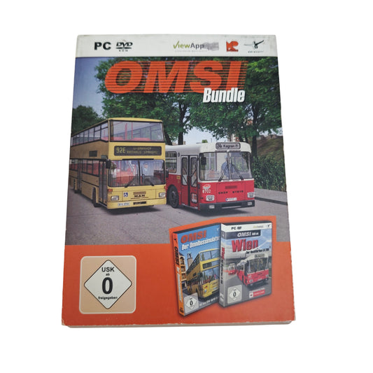 OMSI Bundle enthält das Hauptspiel "Der Omnibussimulator" sowie das Add-on "Wien" auf PC DVD-ROM.