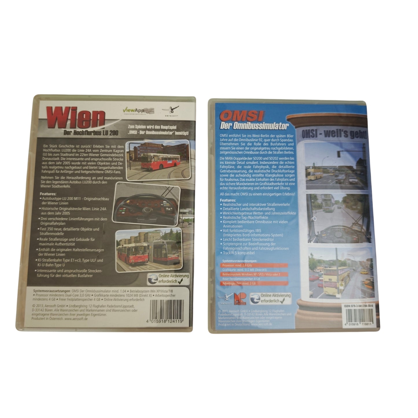 OMSI Bundle enthält das Hauptspiel "Der Omnibussimulator" sowie das Add-on "Wien" auf PC DVD-ROM.