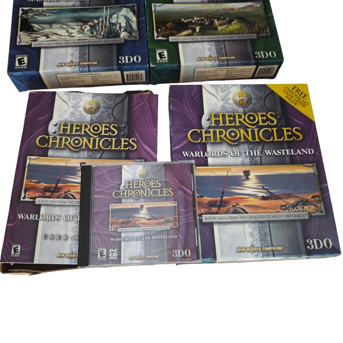 Heroes Chronicles PC-Spiele von 3DO Masters of the Elements, Clash of the Dragons und Warlords of the Wasteland