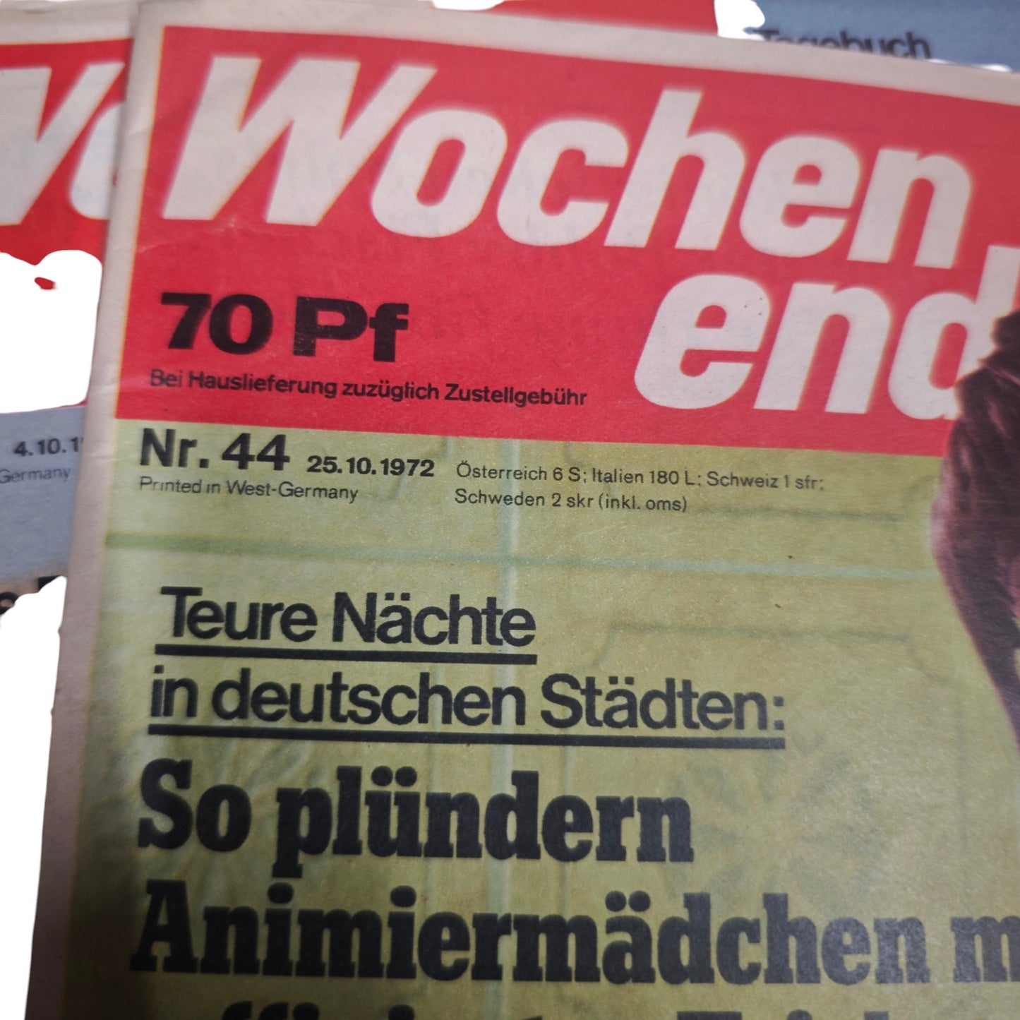 Ausgaben der deutschen Unterhaltungs- und Boulevardzeitschrift Wochenend 1971 Heinrich Bauer Verlag erschien
