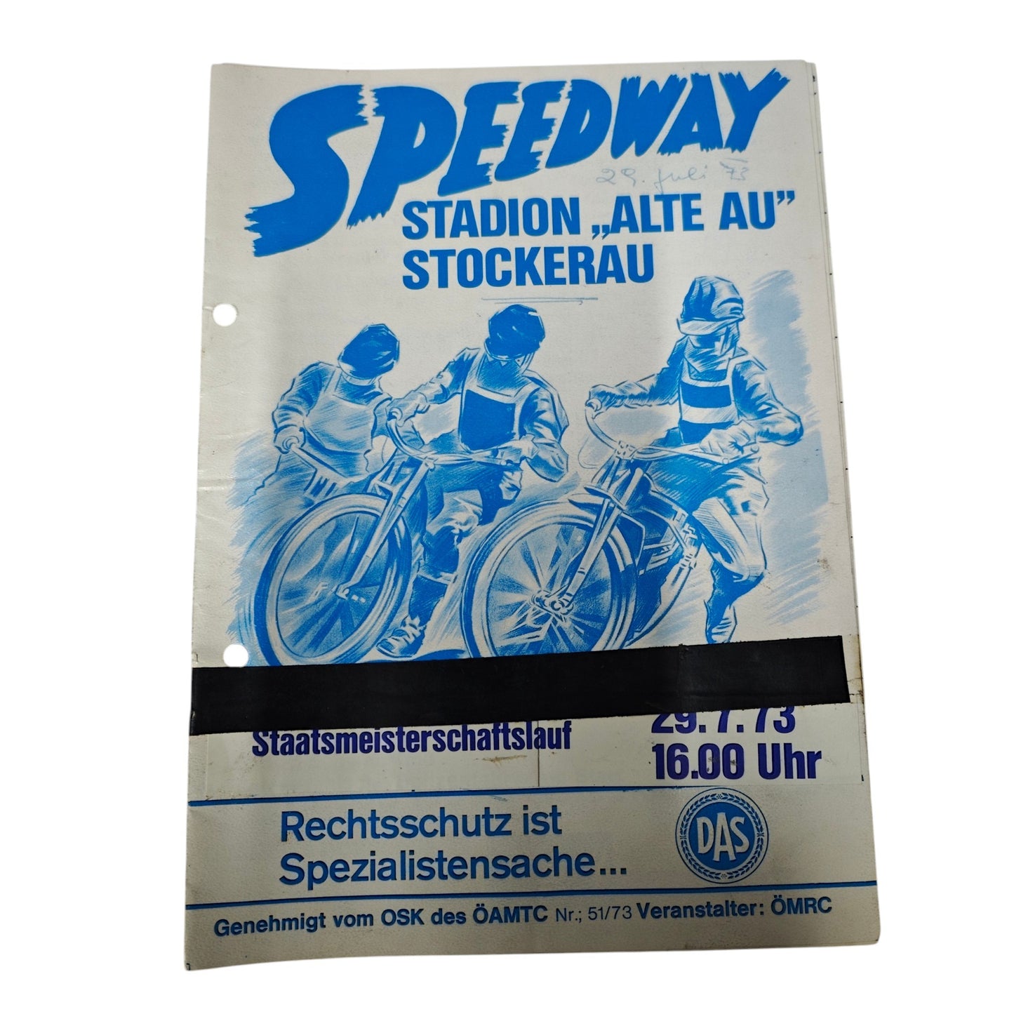 Speedway-Rennprogramme aus den Jahren 1971 und 1972 vom Stadion Alte Au in Stockerau Österreich