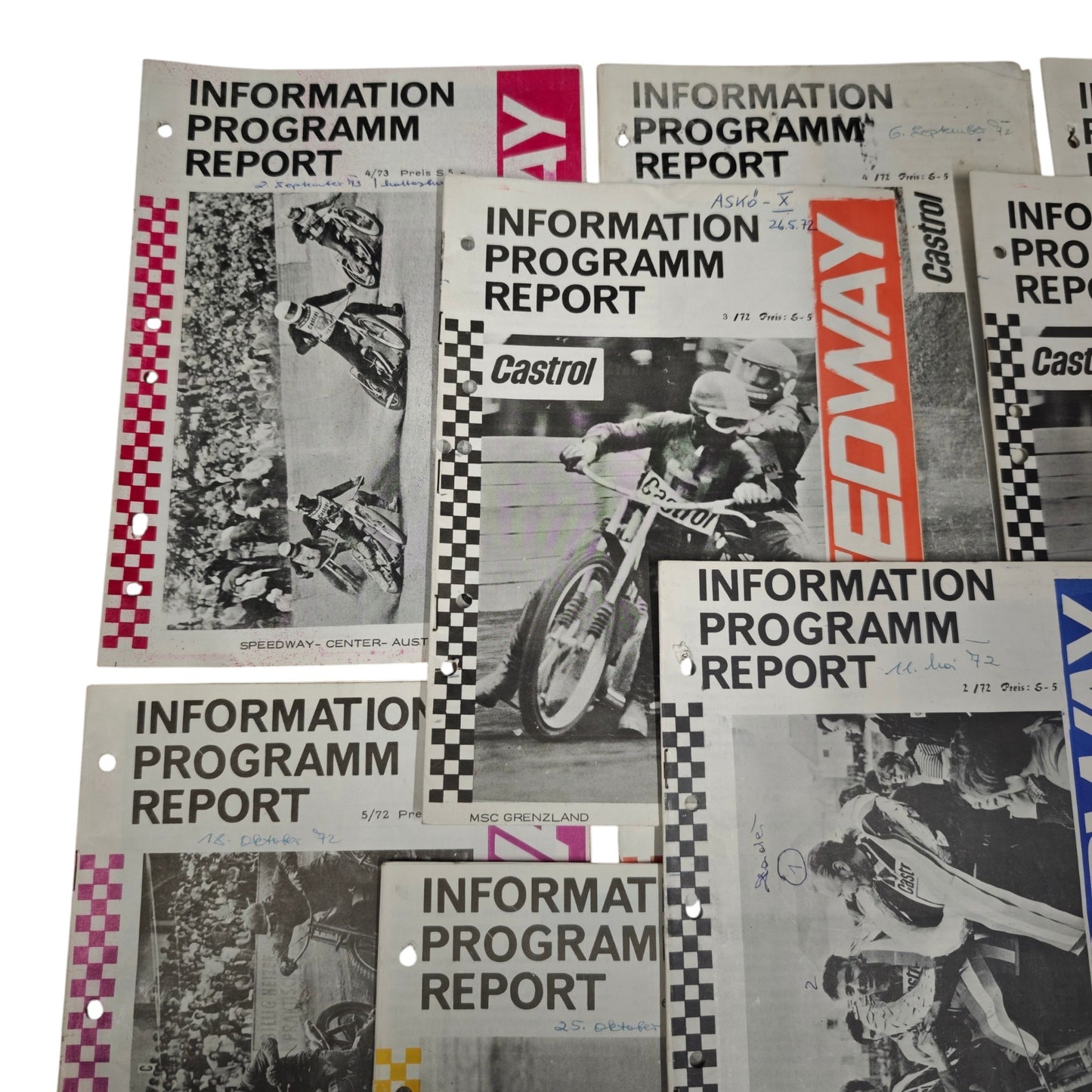 Speedway-Rennprogrammhefte aus den 1970 Mattersburg 16 Stk