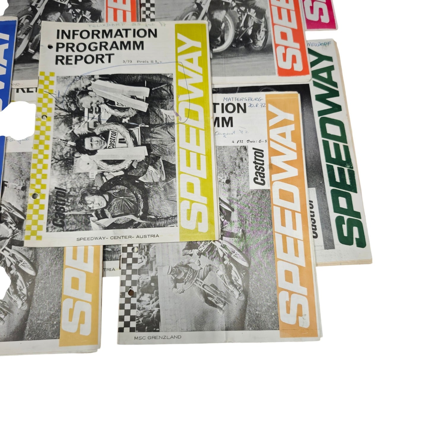 Speedway-Rennprogrammhefte aus den 1970 Mattersburg 16 Stk