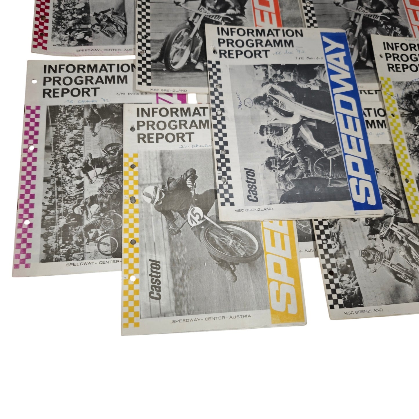 Speedway-Rennprogrammhefte aus den 1970 Mattersburg 16 Stk