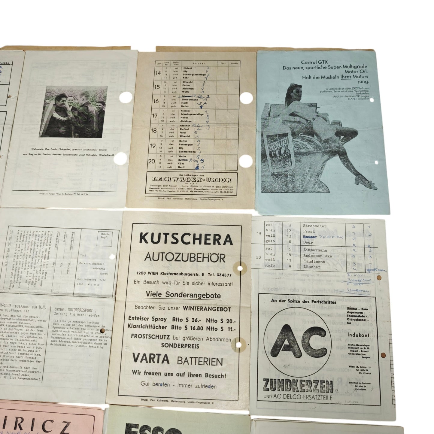 historischer Speedway-Rennprogrammhefte aus Mattersburg (Österreich) aus Jahren 1967 bis 1970