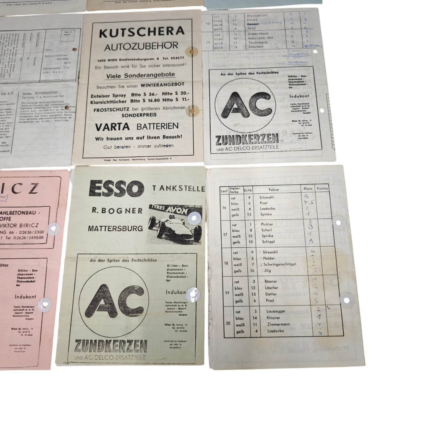 historischer Speedway-Rennprogrammhefte aus Mattersburg (Österreich) aus Jahren 1967 bis 1970