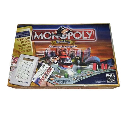 Monopoly Banking – Österreich-Ausgabe von Parker / Hasbro mit einem elektronischen Bankkartenleser