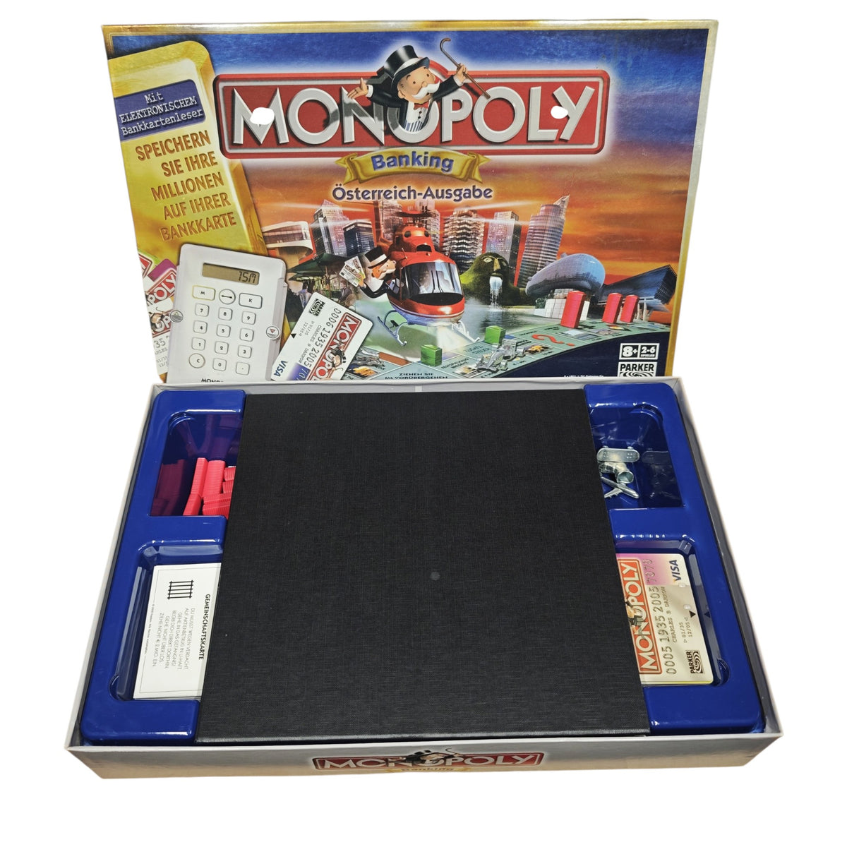 Monopoly Banking – Österreich-Ausgabe von Parker / Hasbro mit einem elektronischen Bankkartenleser