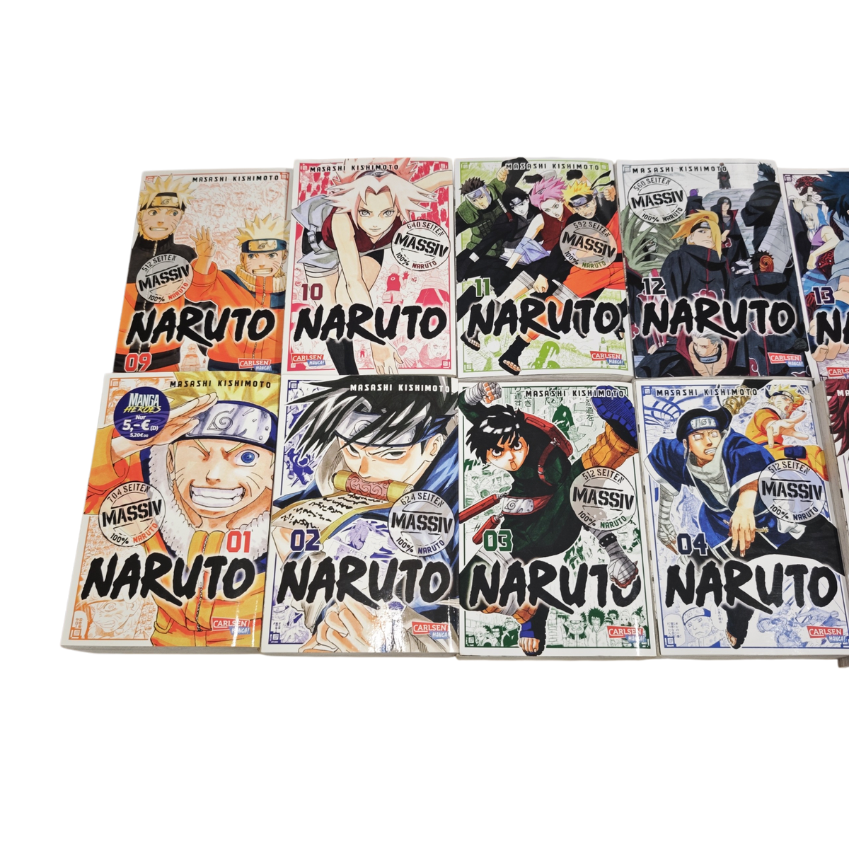 Sammlung 16 Bänden der Manga-Reihe Naruto Massiv aus dem Carlsen Verlag