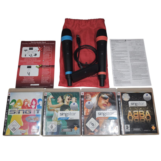 Wireless SingStar Mikrofone von Sony inklusive USB-Empfängers und Spiele