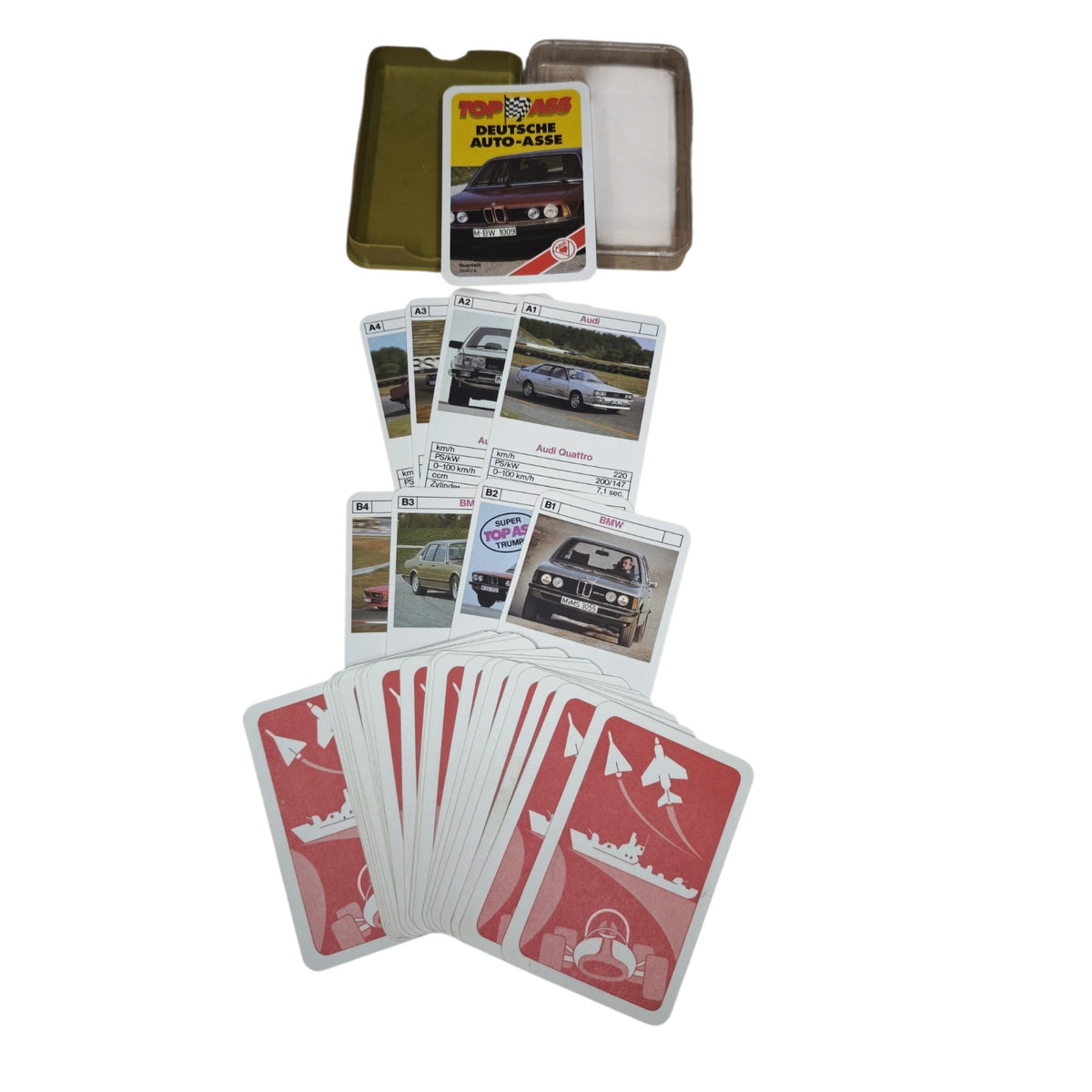 ASS Altenburger Quartett-Spiel „Deutsche Auto-Asse Nummer 3240/4, ca. frühe 1980er-Jahre