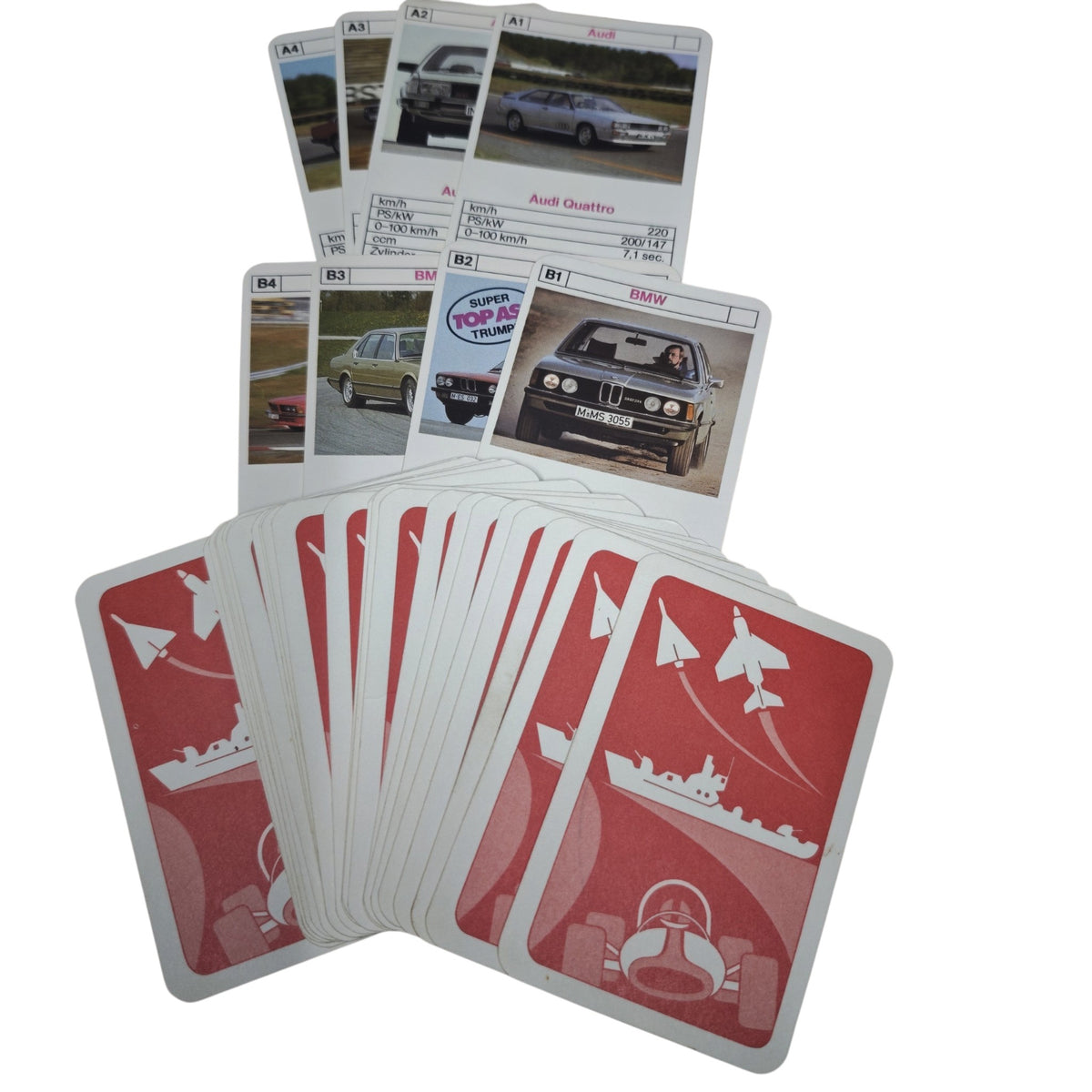 ASS Altenburger Quartett-Spiel „Deutsche Auto-Asse Nummer 3240/4, ca. frühe 1980er-Jahre