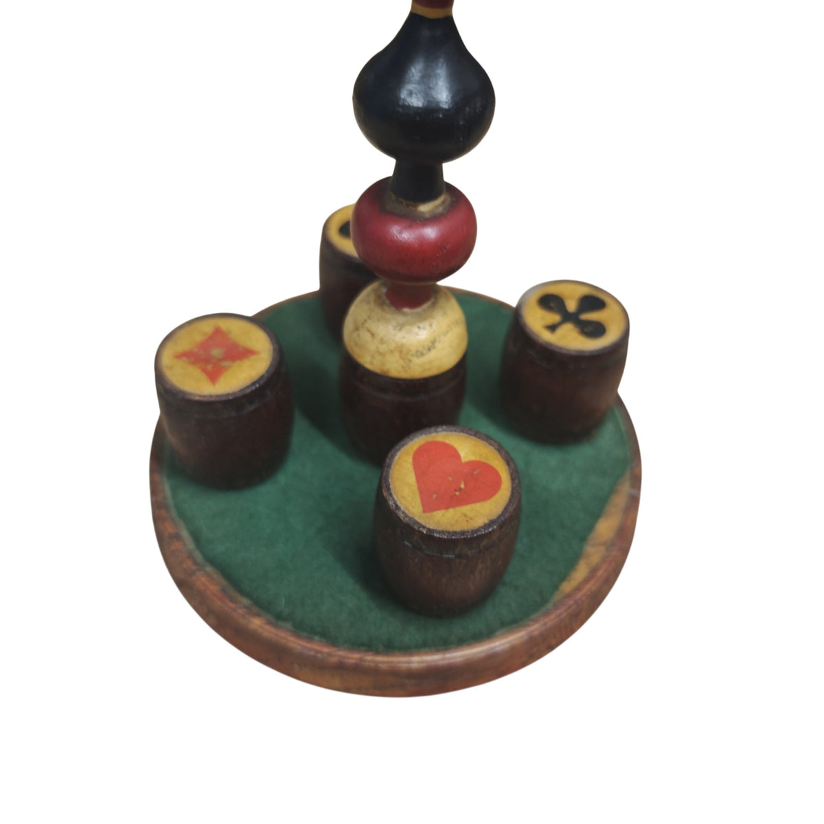Alter Fässchenansager ein traditionelles Kartenspielzubehör aus Holz für Kartenspiele wie Schnapsen oder Tarock