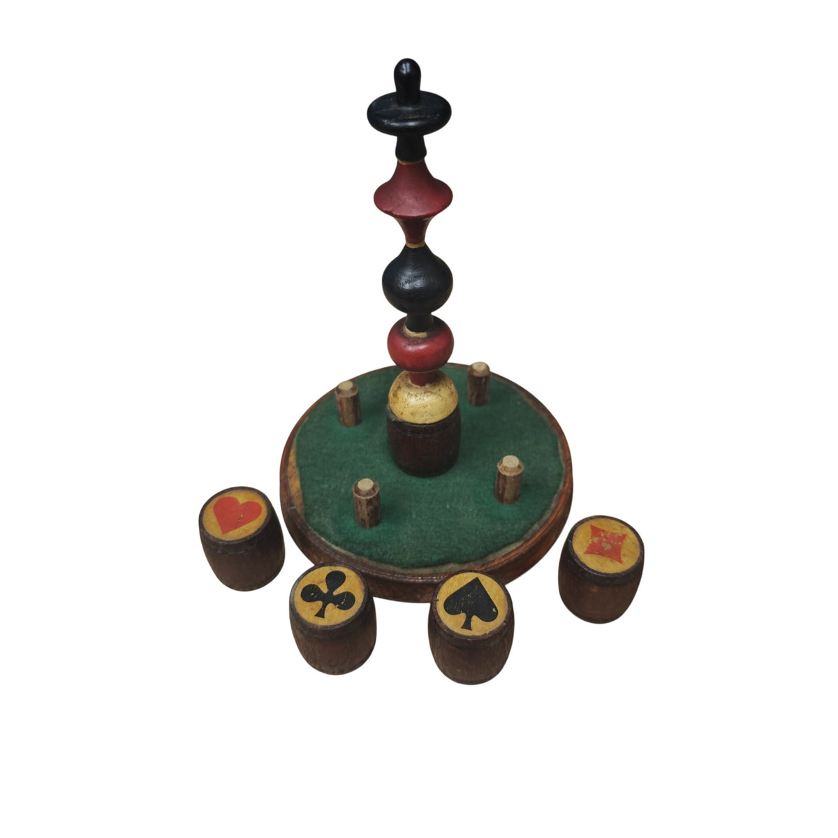Alter Fässchenansager ein traditionelles Kartenspielzubehör aus Holz für Kartenspiele wie Schnapsen oder Tarock