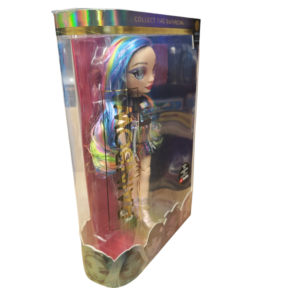 Rainbow High Amaya Raine Series 2 Modepuppe glitzerndem Regenbogen-Haar und zweitem Outfit-Set