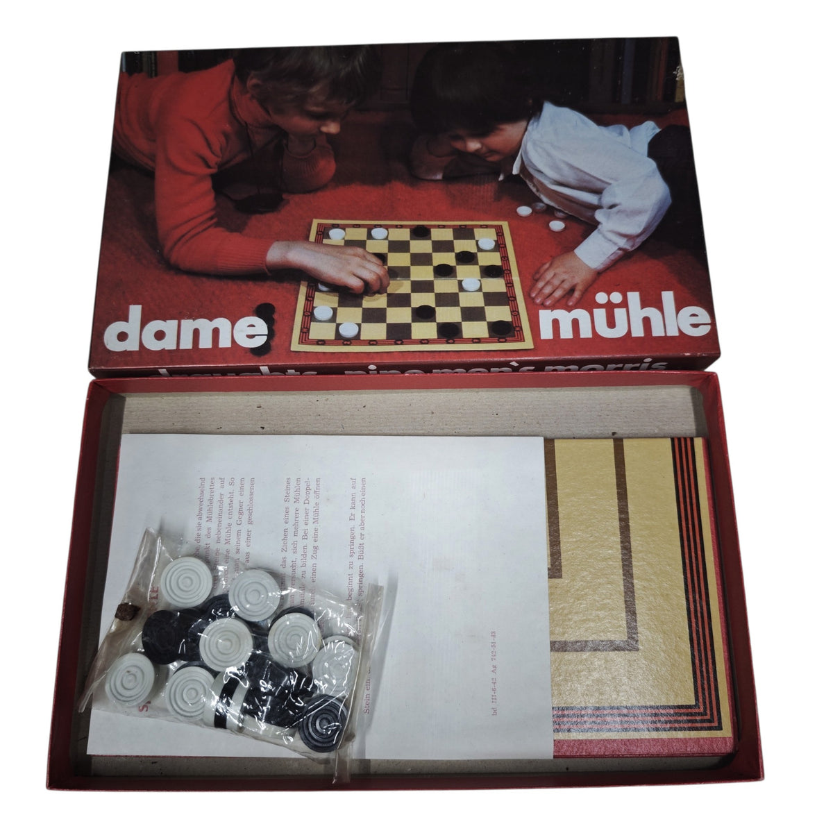 DDR-Brettspiels Gesellschaftsspiels Dame / Mühlevon VEB Plasticart Annaberg-Buchholz,
