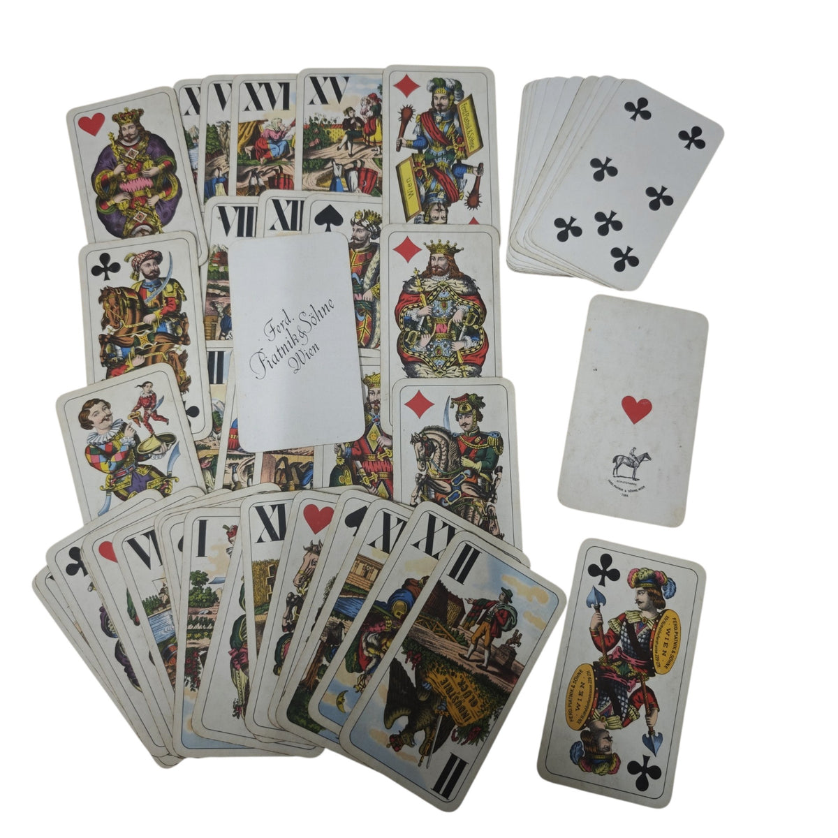 Tarock-Spielkartenset der Wiener Spielkartenfabrik Ferd. Piatnik & Söhne Wien 54 karten