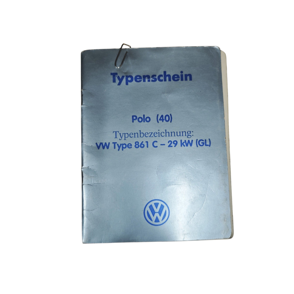 sterreichischen Typenschein für einen VW Polo Typ 861 C / Typ 86