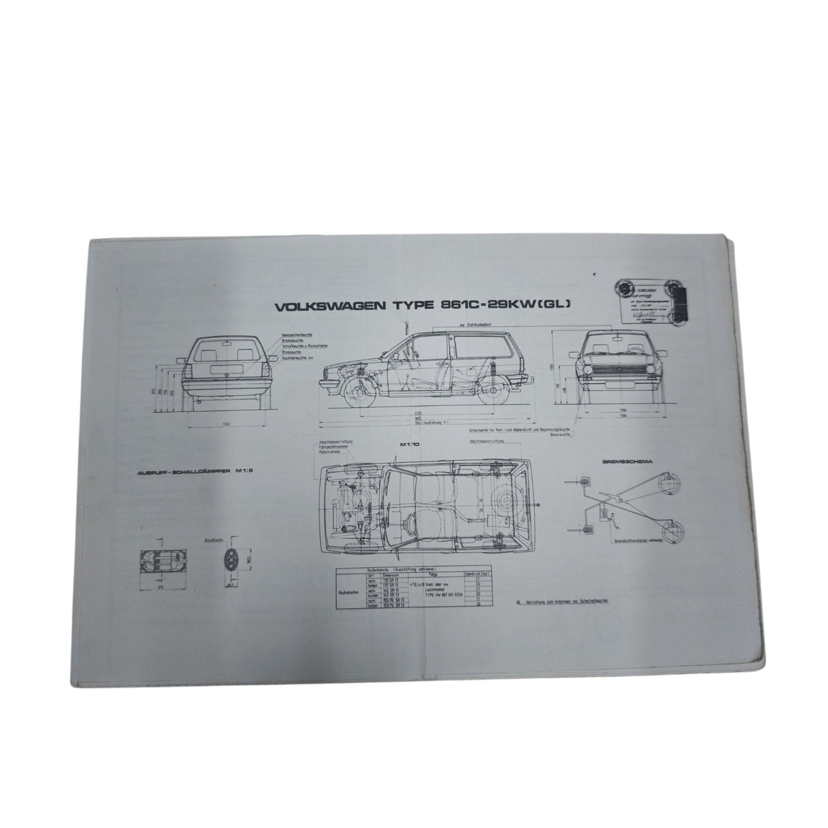 sterreichischen Typenschein für einen VW Polo Typ 861 C / Typ 86