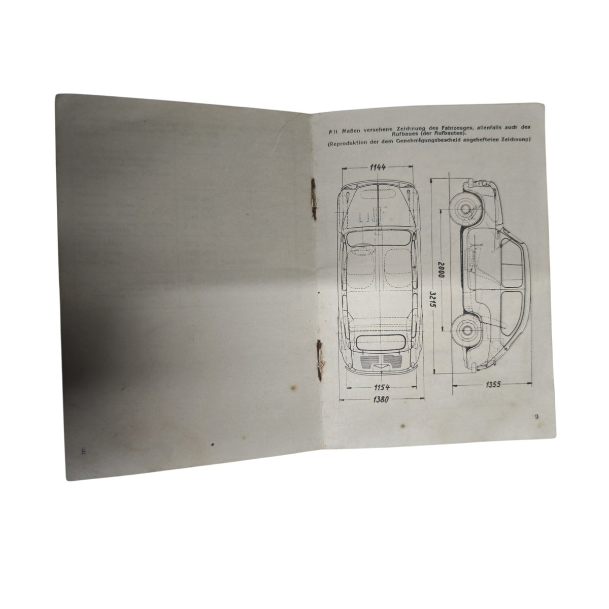 Typenschein für einen Steyr-Fiat Typ 600