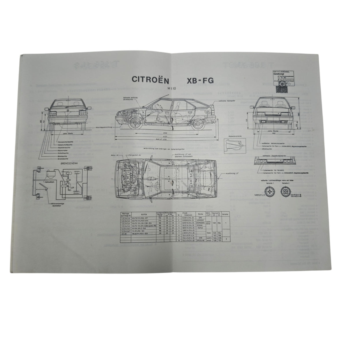 österreichischen Typenschein für einen Citroën BX 14 IE Kat