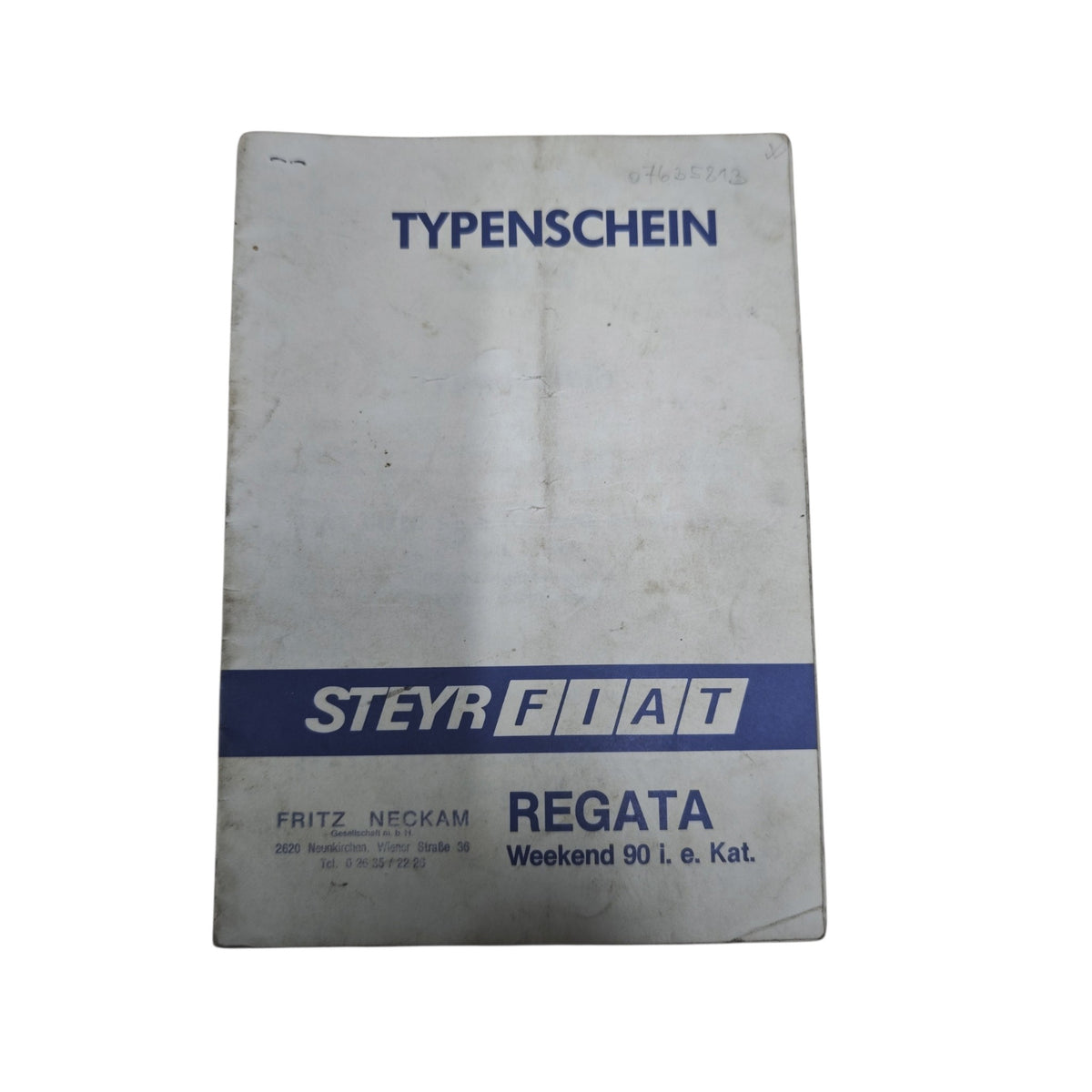 österreichischen Typenschein für einen Steyr-Fiat Regata Weekend 90 i. e. Kat.