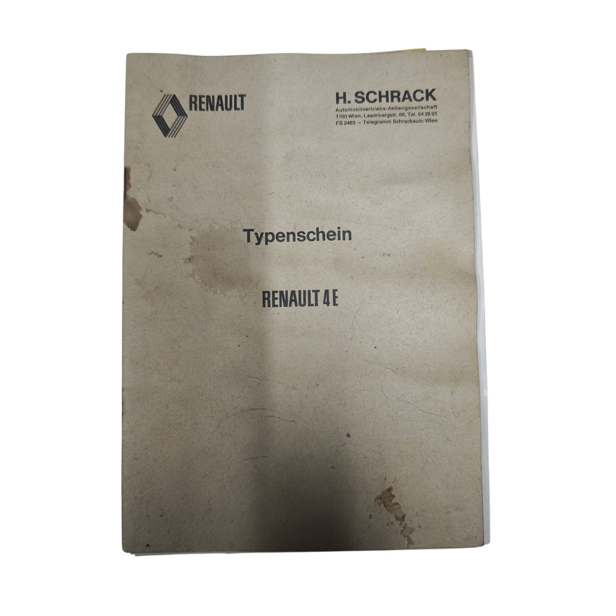 österreichischen Typenschein für einen Renault 4 E
