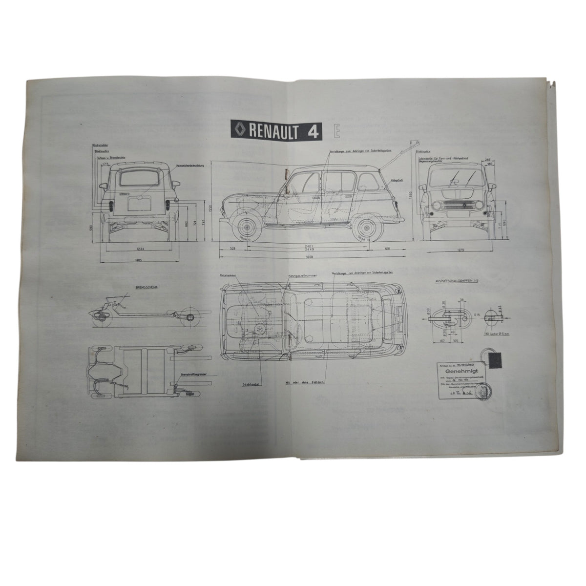 österreichischen Typenschein für einen Renault 4 E