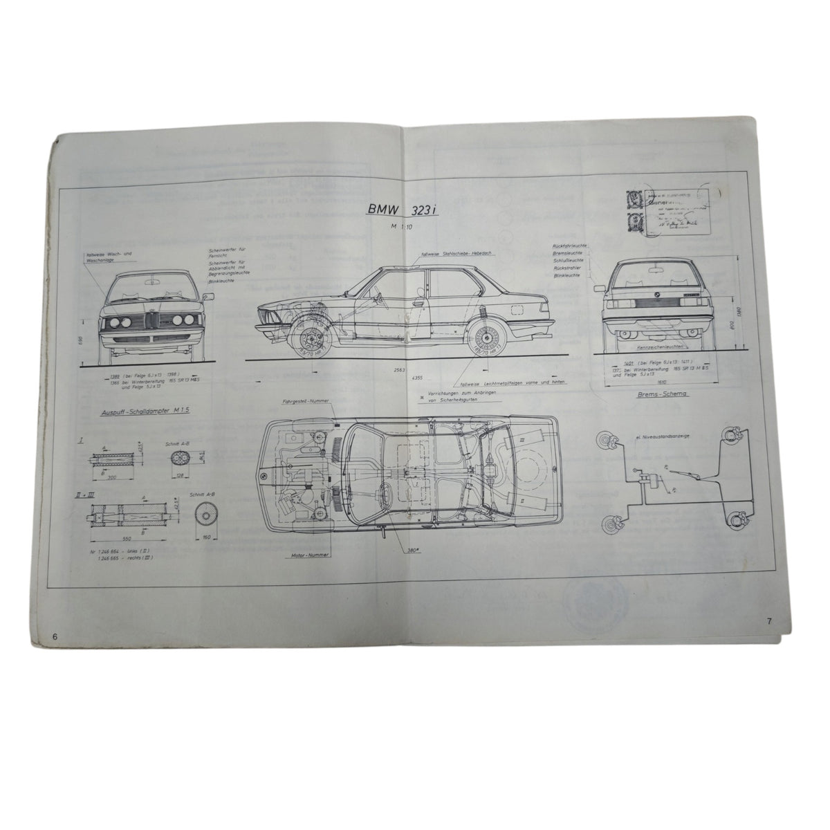 österreichischen Typenschein für einen BMW 323i (Baureihe E21)