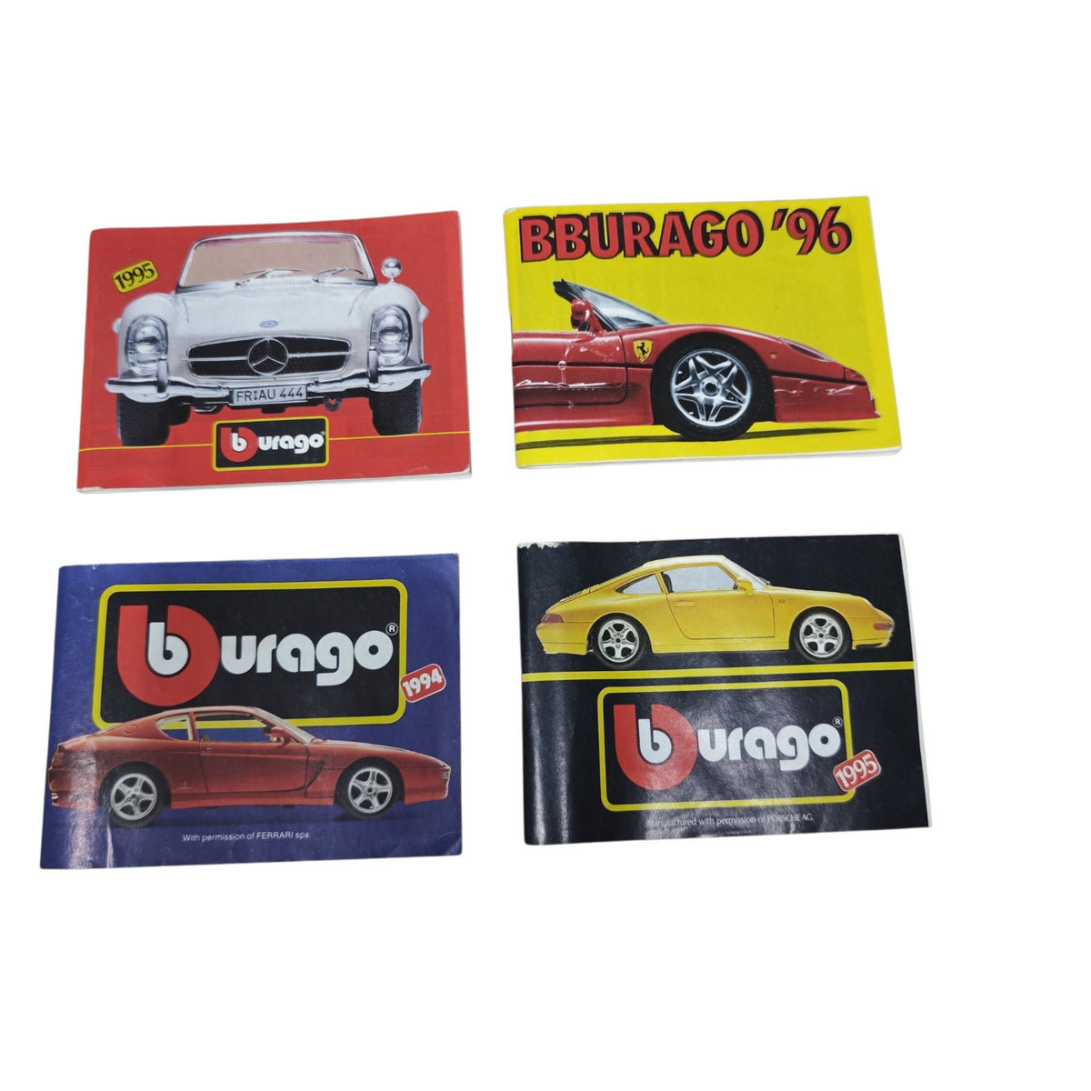 historische Bburago-Modellautokataloge (Mini-Kataloge/Prospekte) aus den 1990er-Jahren