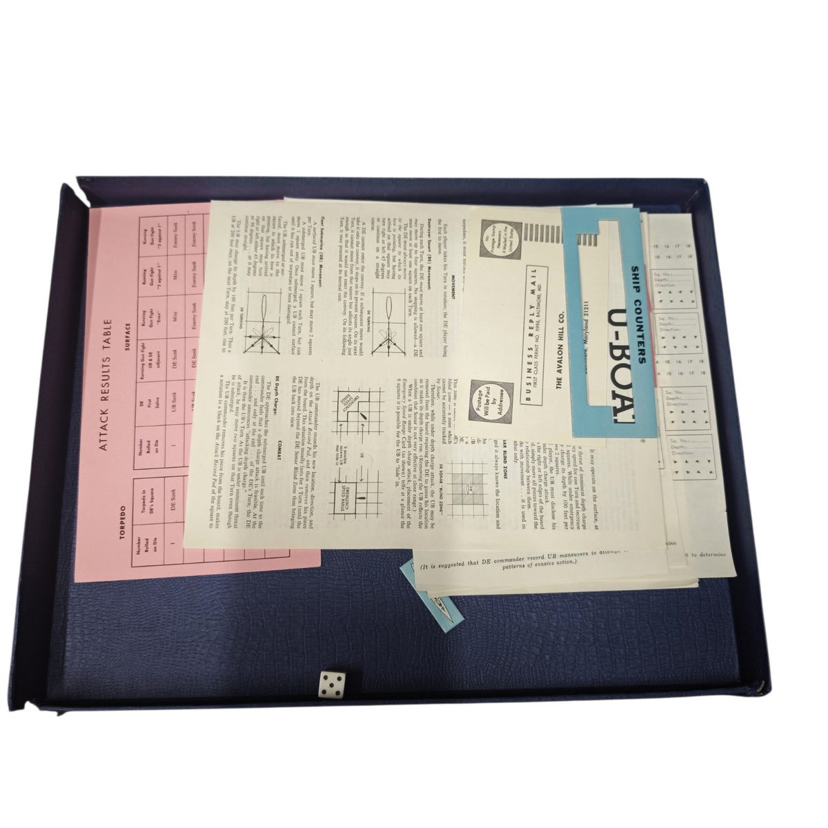 Brettspiel U-Boat von The Avalon Hill Game Co., das ursprünglich 1959 von Charles S. Roberts