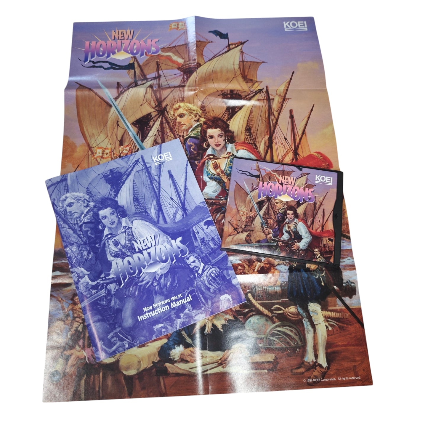 PC-Videospiel Uncharted Waters - New Horizons von Koei aus dem Jahr 1994.