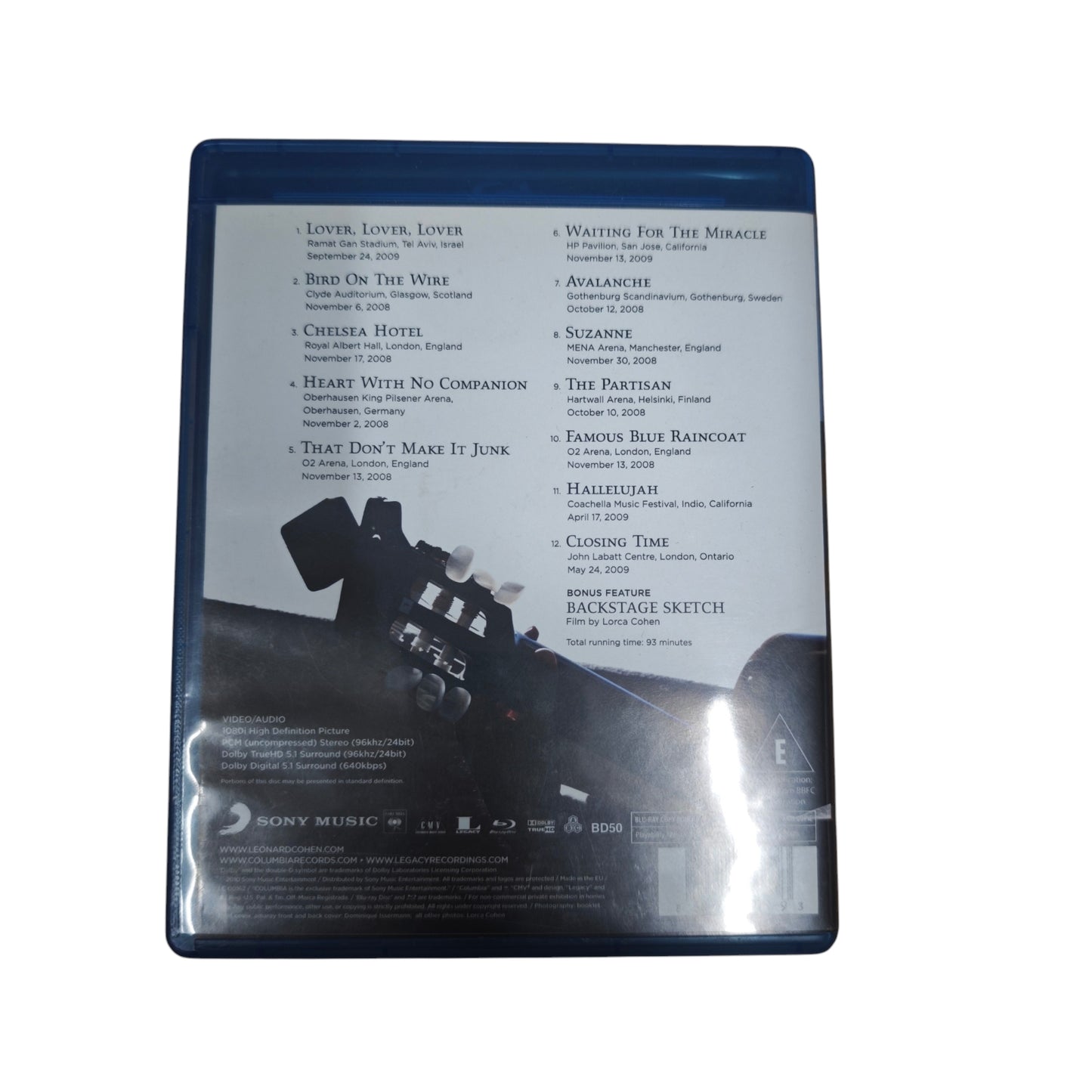 Blu-ray-Ausgabe des Live-Albums „Songs from the Road“ von Leonard Cohen aus dem Jahr 2010