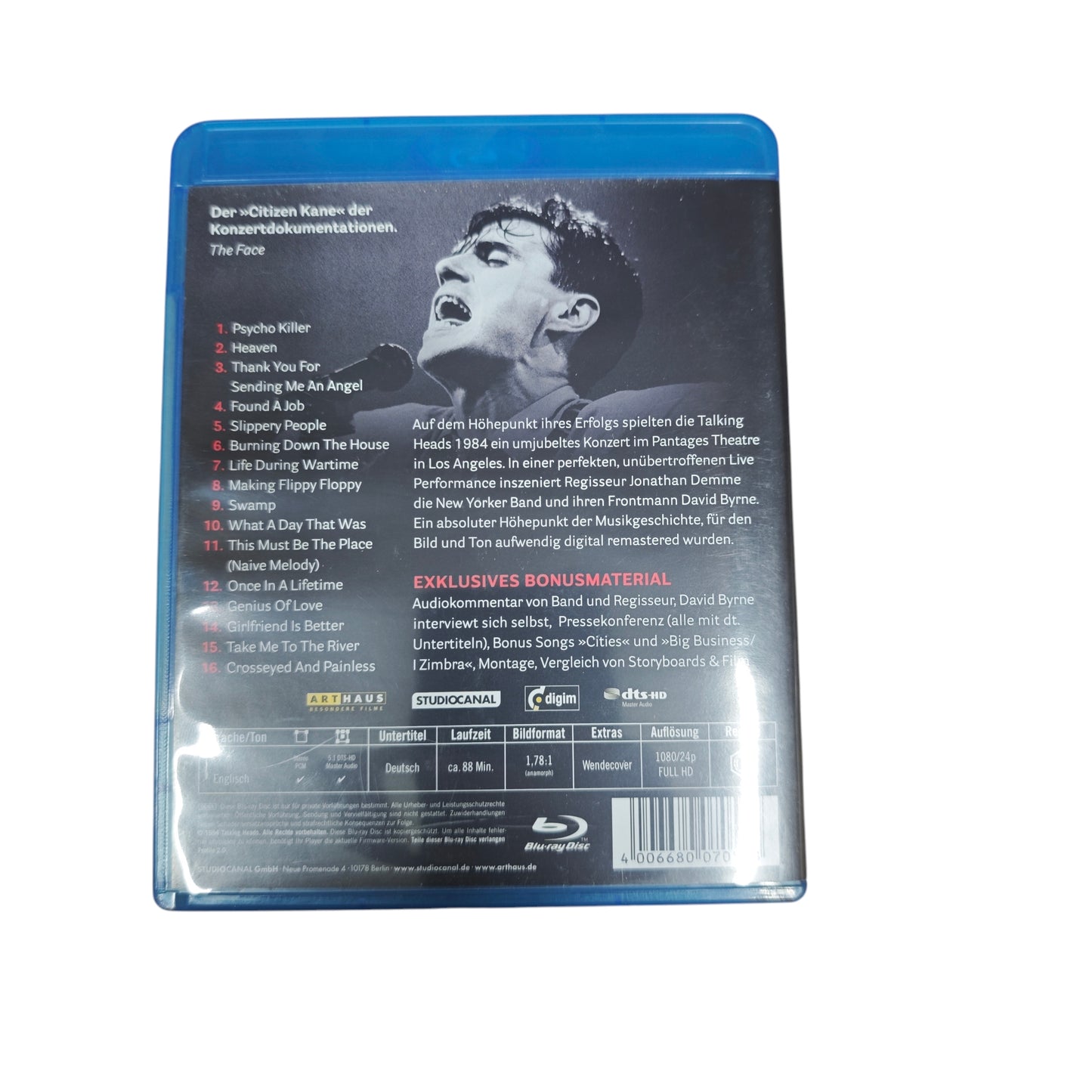 Blu-ray Konzertfilm "Stop Making Sense" der Band Talking Heads aus dem Jahr 1984