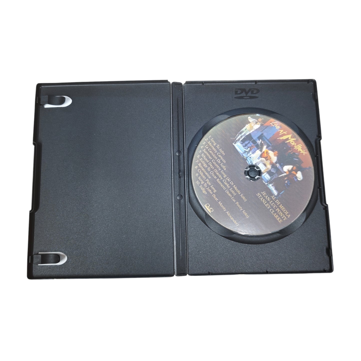 DVD Album "Al Di Meola/Jean-Luc Ponty/Stanley Clarke - Live at Montreux 1994", das im Juli 1994 aufgenommen wurde.