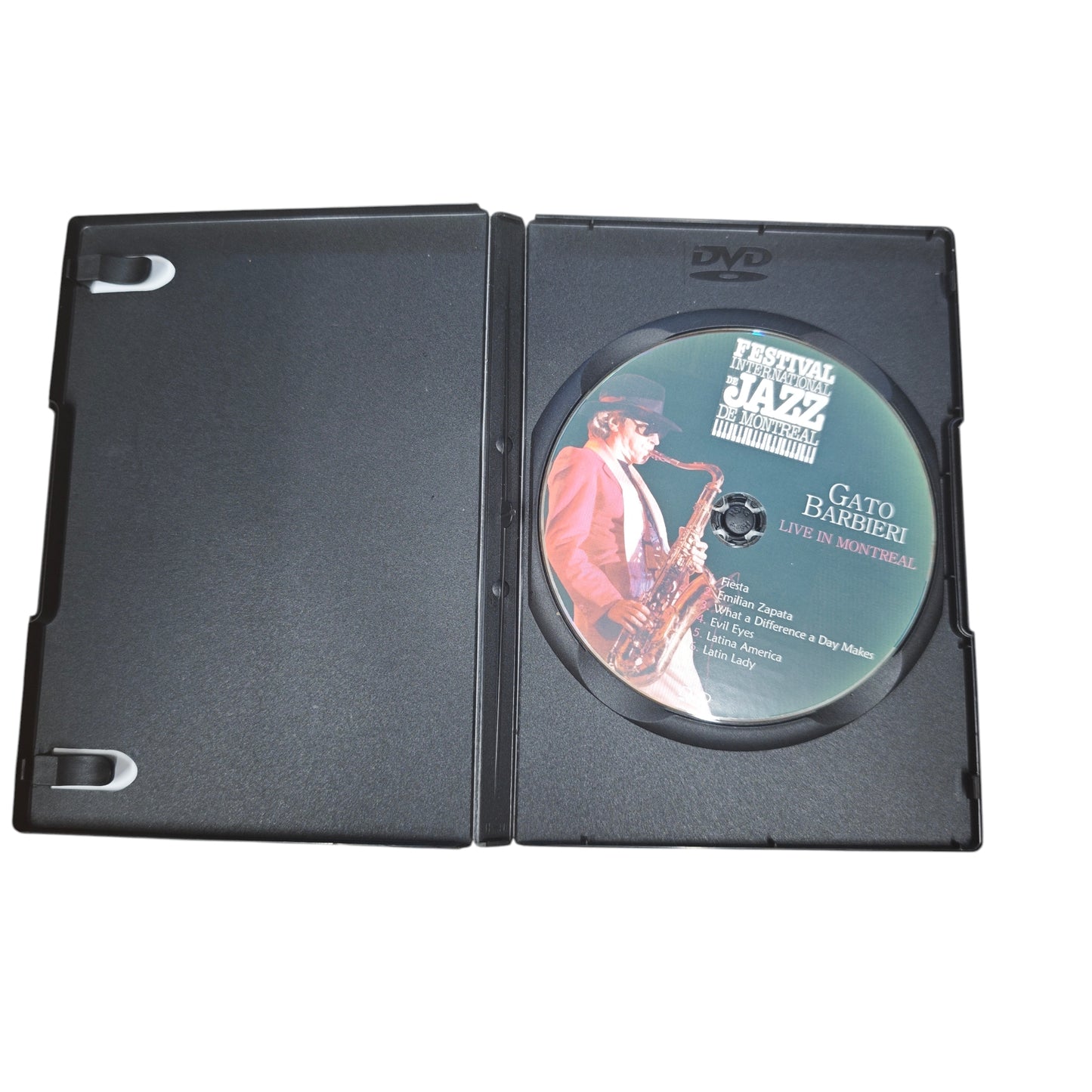 DVD „Gato Barbieri: Live in Montreal“ mit einer Spieldauer von ca. 58 Minuten.
