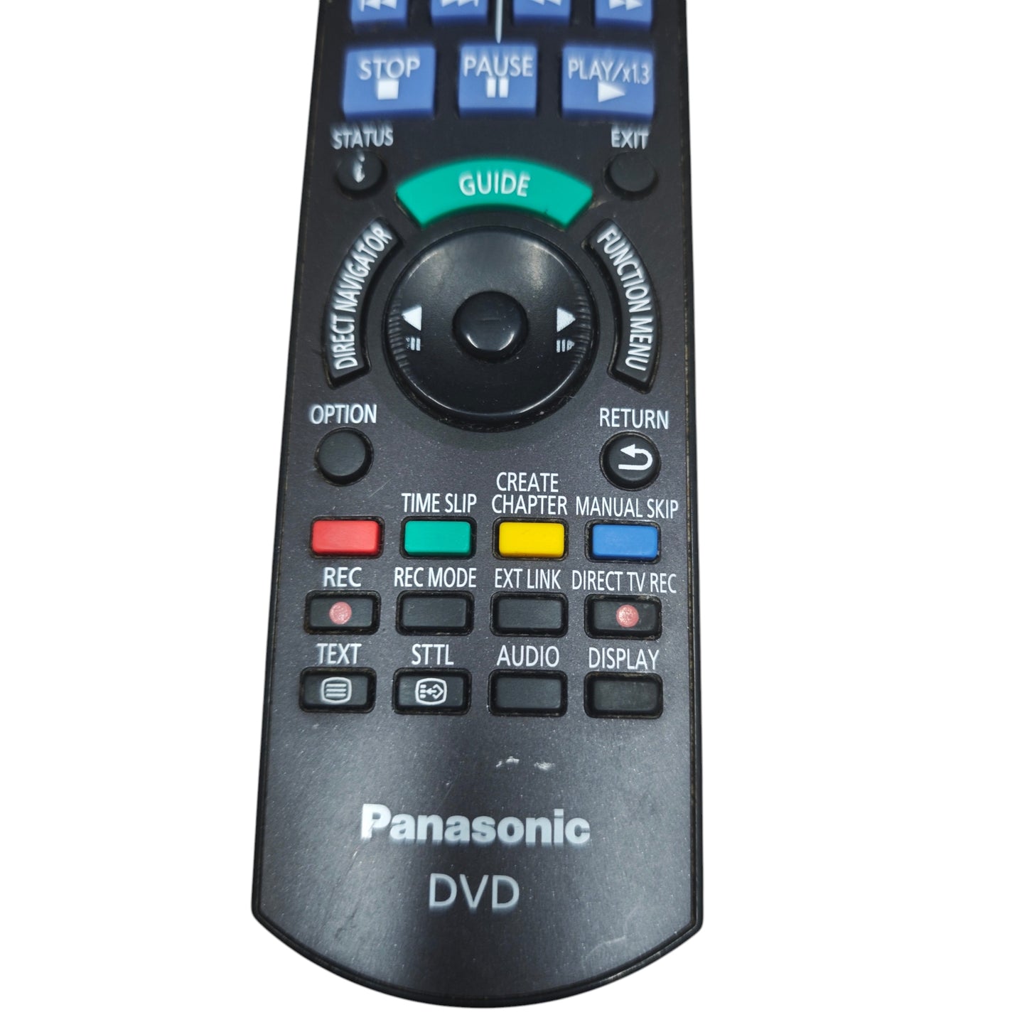 Original-Infrarot-Fernbedienung von Panasonic für DVD- und Festplatten- bzw. Blu-ray-Recorder unter anderem passend für ältere DMR-Reihen wie DMR-EX oder DMR-EH