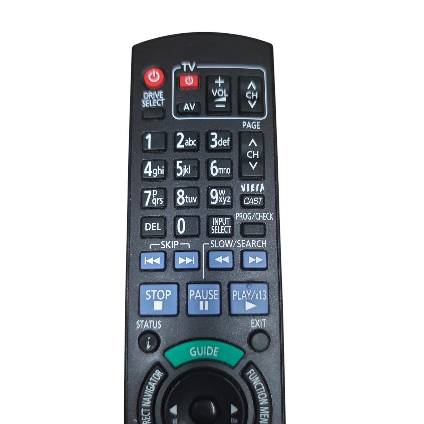 Original-Infrarot-Fernbedienung von Panasonic für DVD- und Festplatten- bzw. Blu-ray-Recorder unter anderem passend für ältere DMR-Reihen wie DMR-EX oder DMR-EH