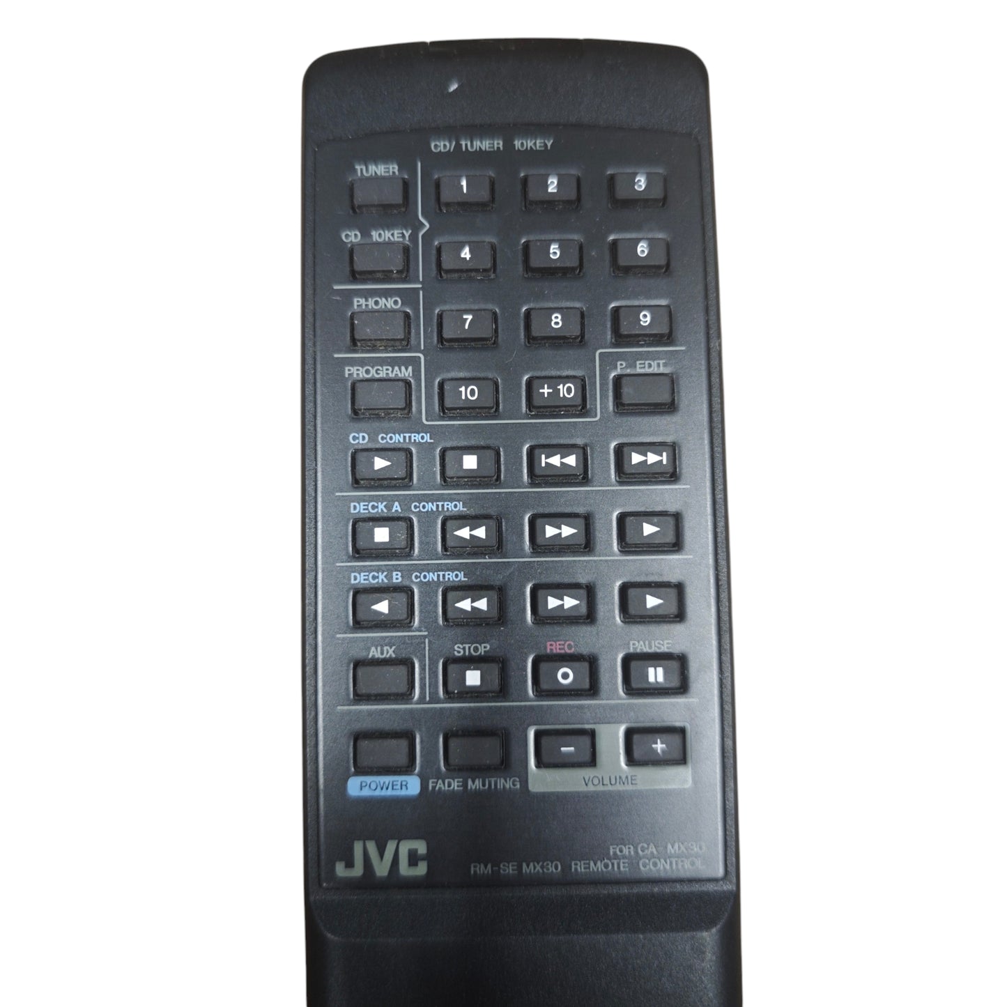 Original-Infrarot-Fernbedienung JVC RM-SE MX30, die speziell für die Kompakt-Hifi-Anlage / den Receiver JVC CA-MX30