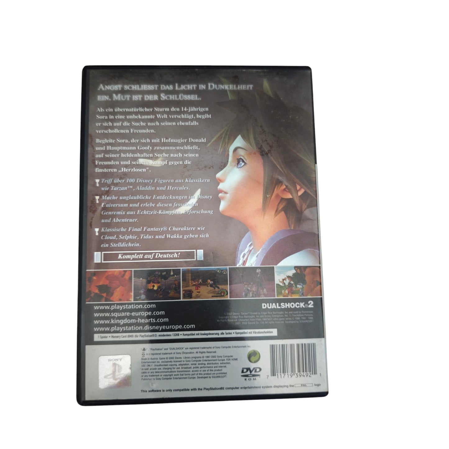 Kingdom Hearts für die Sony PlayStation 2 entwickelt von Squaresoft und Disney
