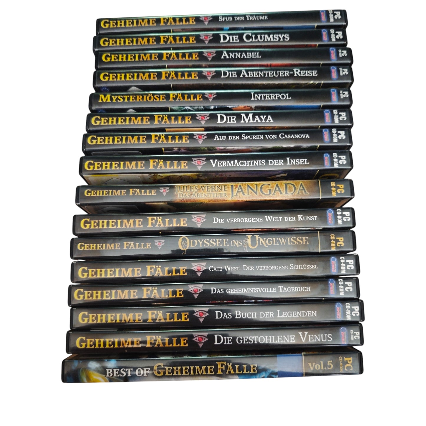 19 Stk. Sammlung von PC-CD-ROM-Spielen Wimmelbild Abenteuer-Reihe Geheime Fälle