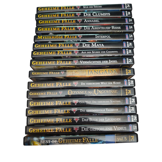 19 Stk. Sammlung von PC-CD-ROM-Spielen Wimmelbild Abenteuer-Reihe Geheime Fälle
